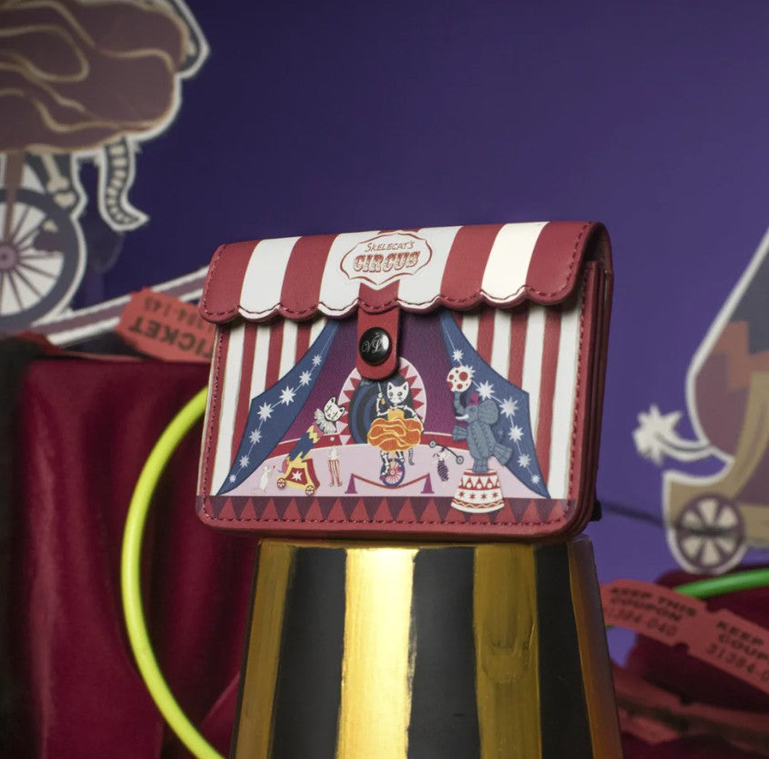 Vendula Skelecats Ghost Train Accordian Card Wallet