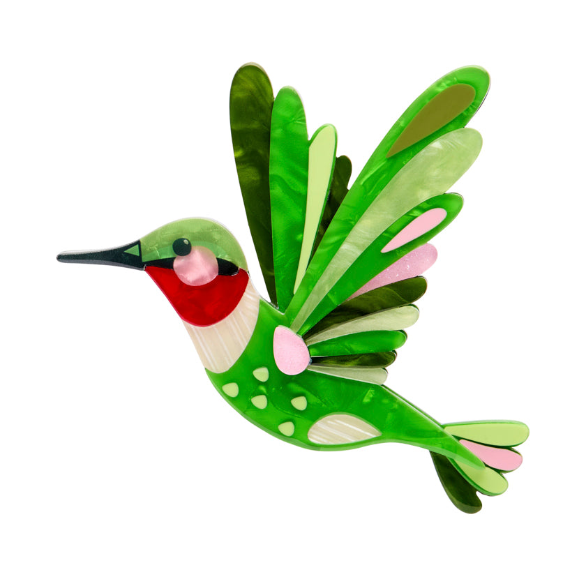 Erstwilder Pete Cromer North America The Riveting Ruby Throated Hummingbird Brooch
