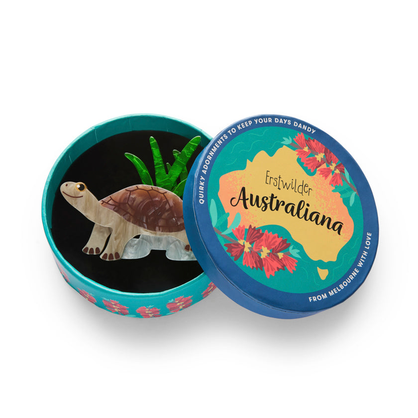 Erstwilder Australiana Rheo the River Turtle Brooch