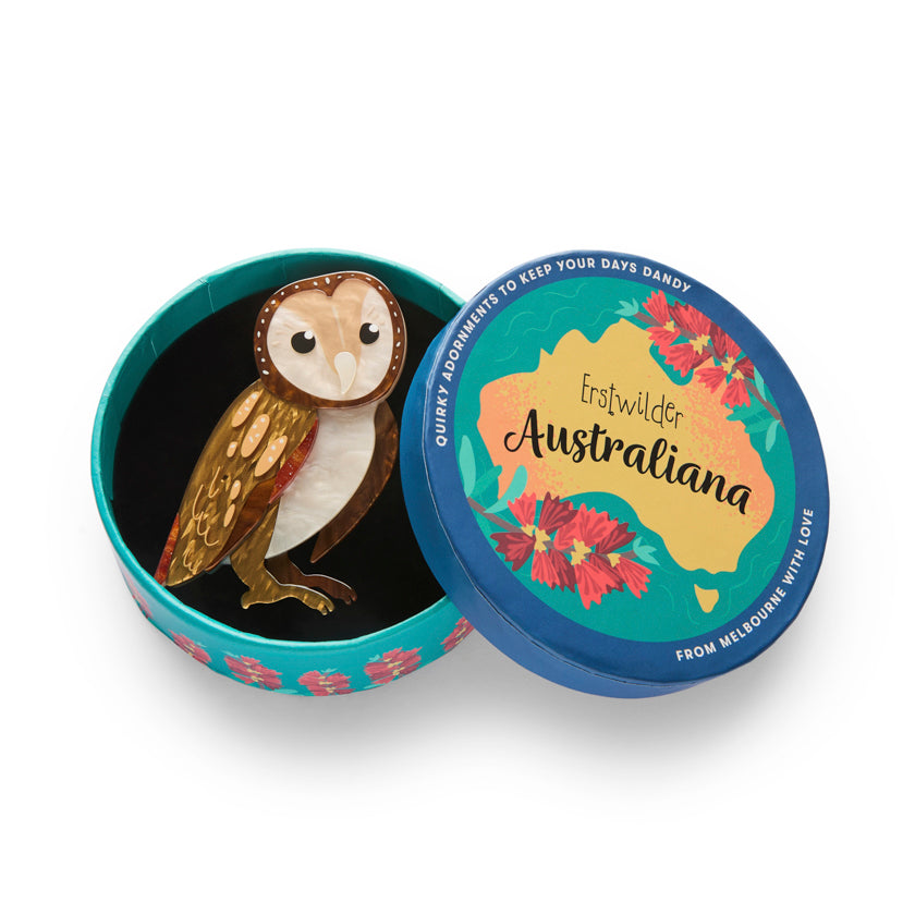 Erstwilder Australiana Maisie the Masked Owl Brooch