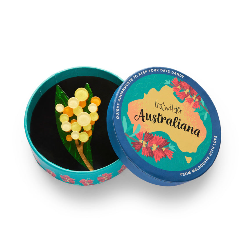 Erstwilder Australiana Golden Wattle Brooch