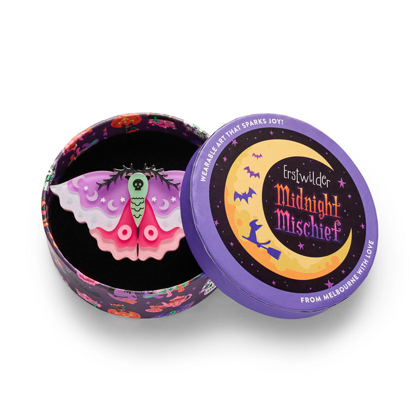 Erstwilder Midnight Mischief Flutter By Night Brooch