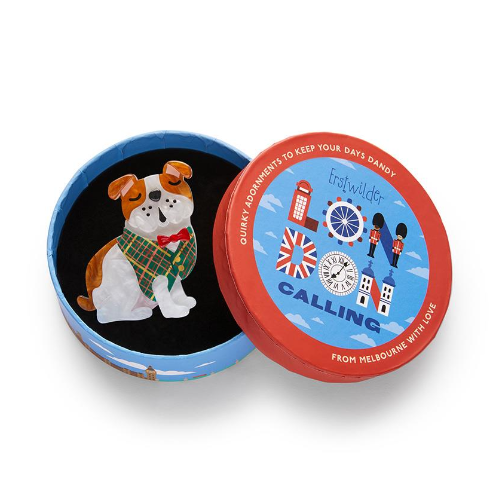 Erstwilder London Calling Barney the British Bulldog Brooch