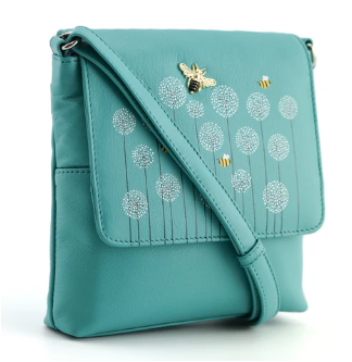 Mala Moonflower Bees Cross Body Bag Turquoise