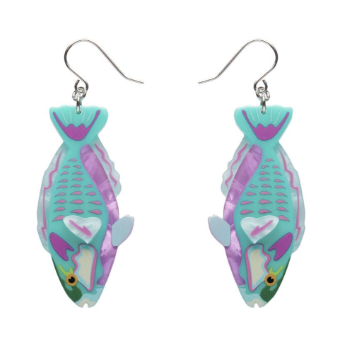 Erstwilder Great Barrier Reef Bleekers Parrotfish Drop Earrings