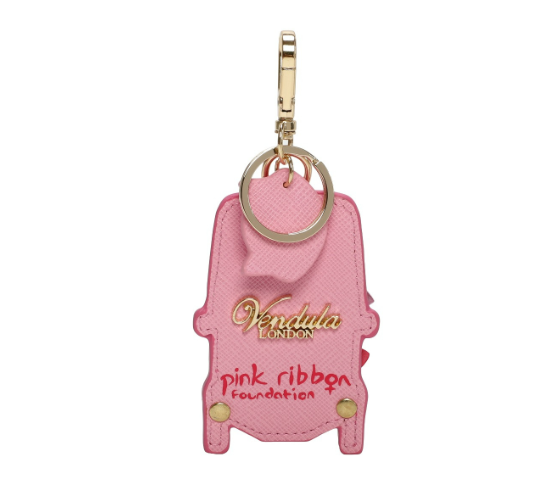 Vendula Pink Ribbon Foundation London Cats and Corgis Floral Pink Bus Key Charm