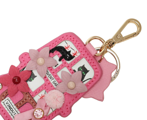 Vendula Pink Ribbon Foundation London Cats and Corgis Floral Pink Bus Key Charm
