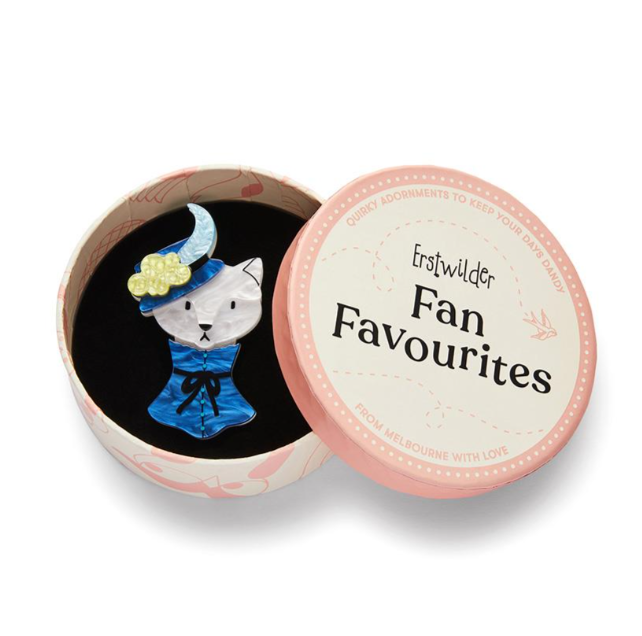 Erstwilder Fan Favourites Cat in Hat Brooch