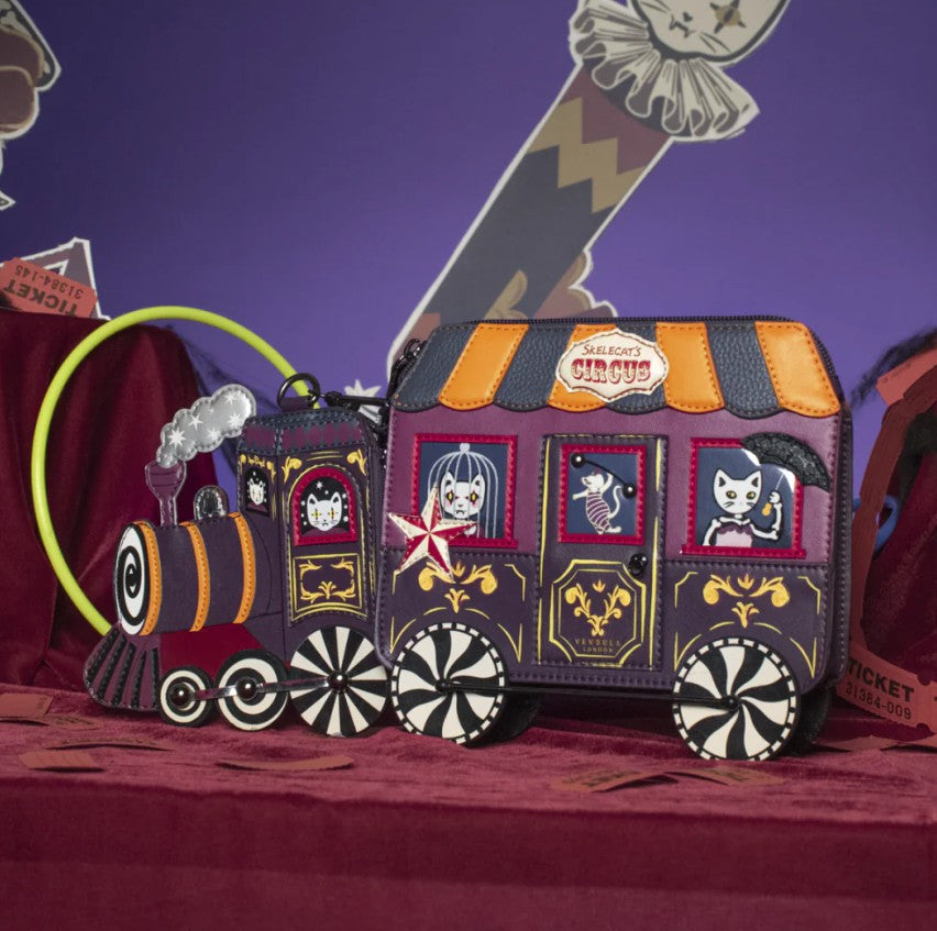 Vendula Skelecats Ghost Train Charm Novelty Bag
