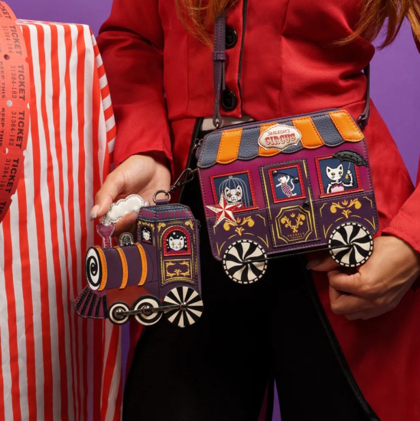 Vendula Skelecats Ghost Train Charm Novelty Bag
