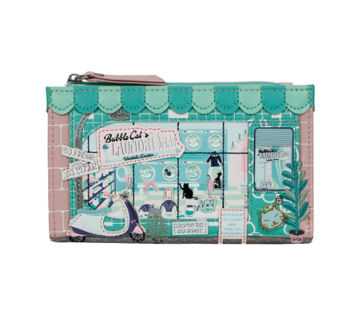 Vendula Bubble Cats Laundromat Compact Folding Wallet