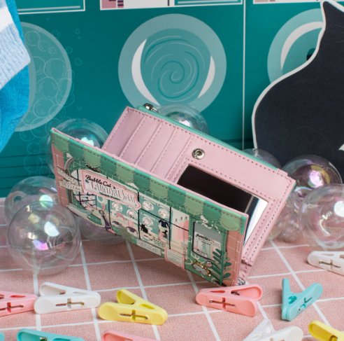 Vendula Bubble Cats Laundromat Compact Folding Wallet