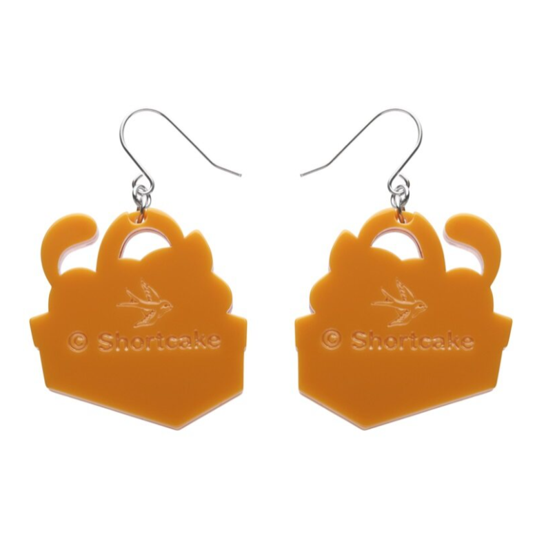 Erstwilder Strawberry Shortcake Cozy Custard Cat Drop Earrings