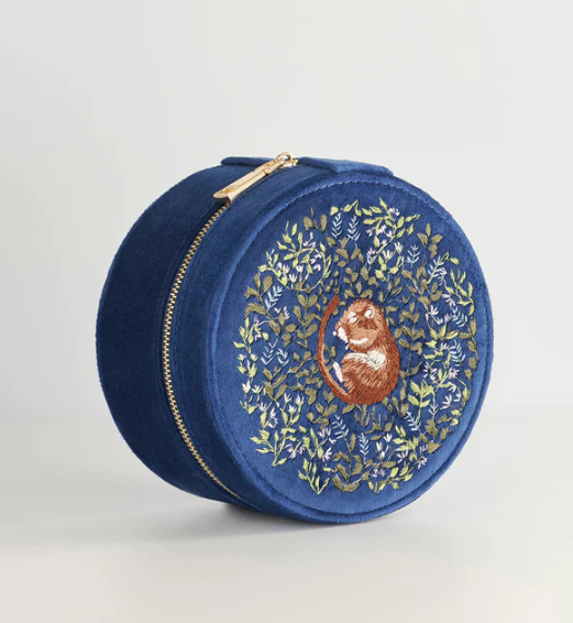Fable England Doormouse Jewellery Box Navy Blue