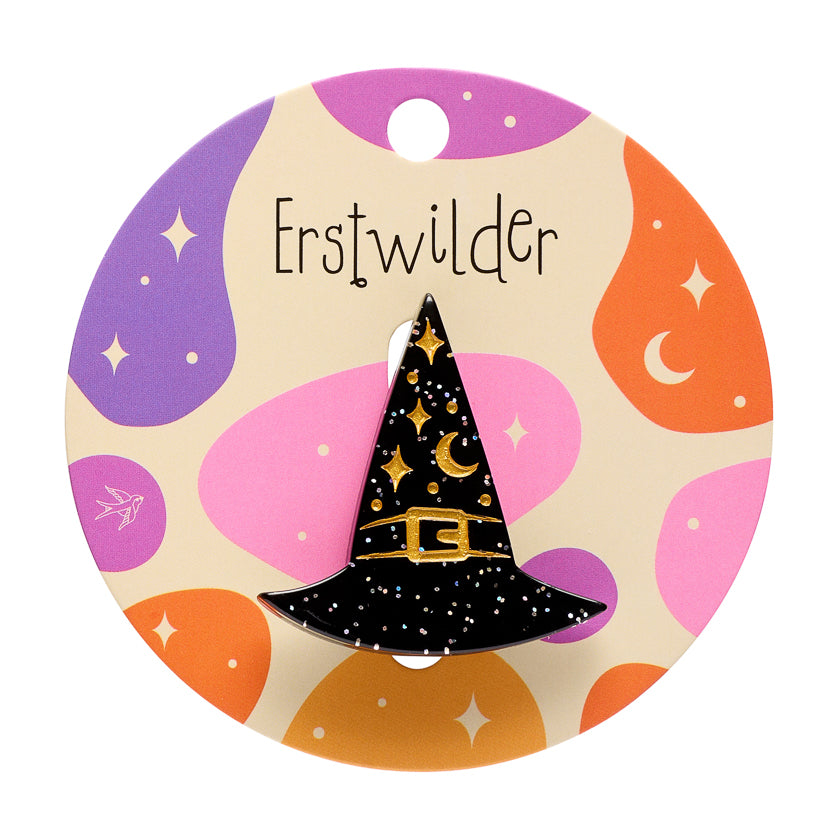 Erstwilder Midnight Mischief A Witchy Hat Simplified Mini Brooch
