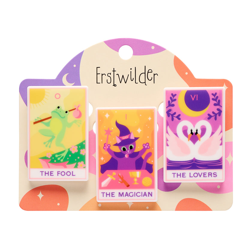 Erstwilder Midnight Mischief Tarot Simplifed Mini Brooch Set of 3