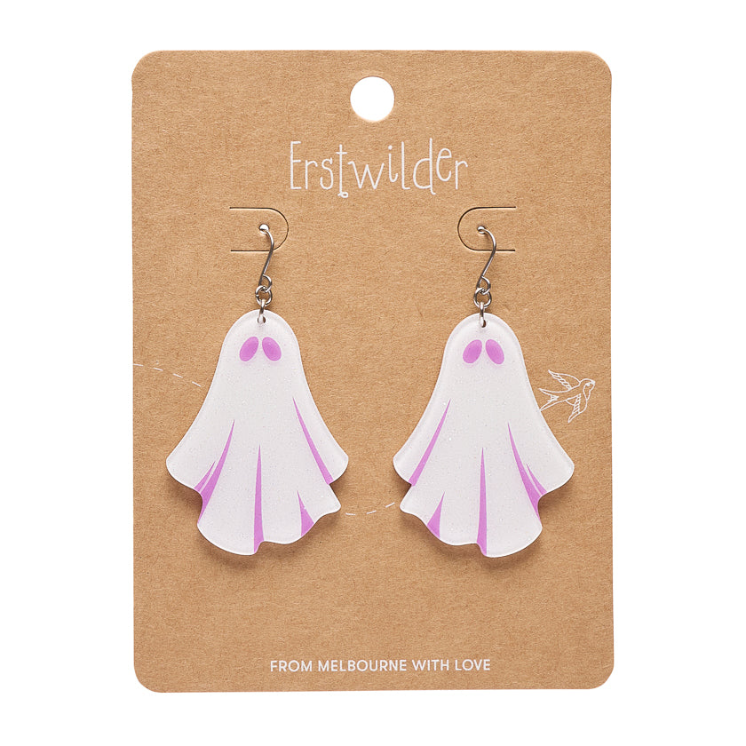 Erstwilder Midnight Mischief Ghostie White Drop Earrings