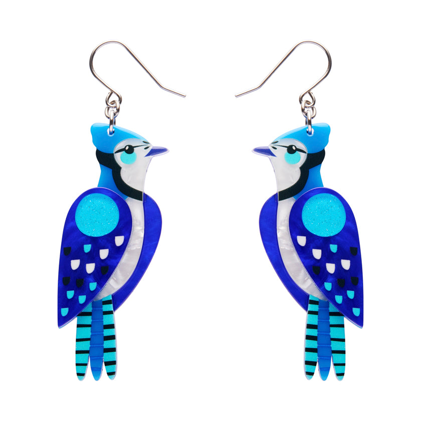 Erstwilder Pete Cromer North America The Boisterous Blue Jay Drop Earrings