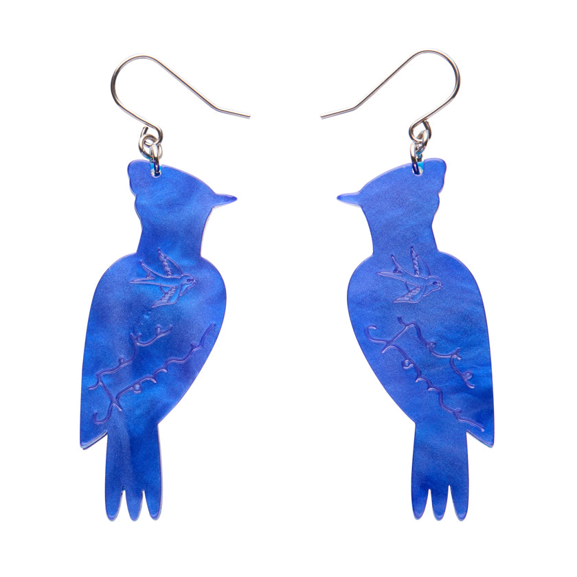 Erstwilder Pete Cromer North America The Boisterous Blue Jay Drop Earrings