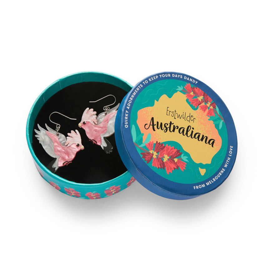 Erstwilder Australiana Gertie the Galah Earrings