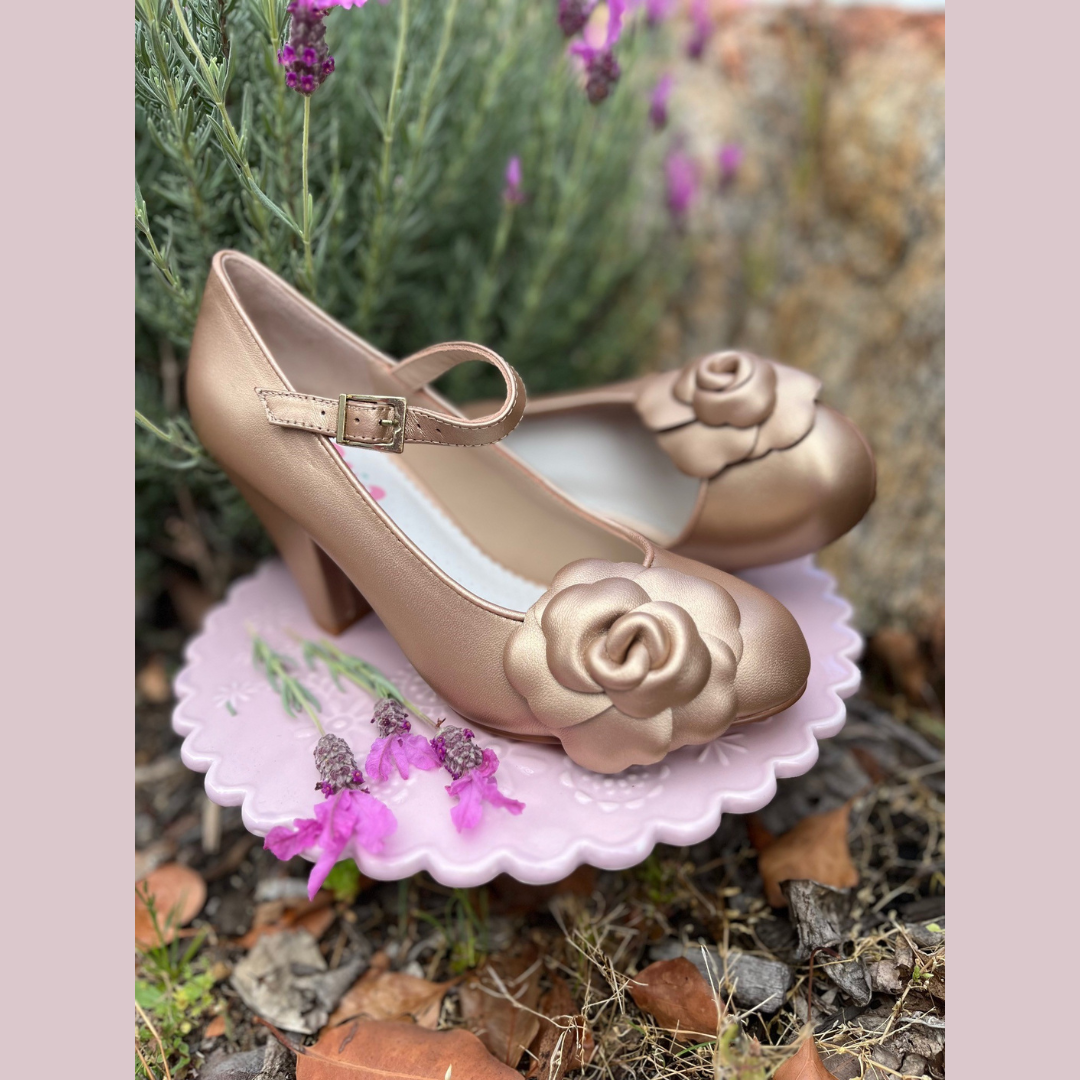 The Vibe is Elegance in Rose Gold Shoe Fun
