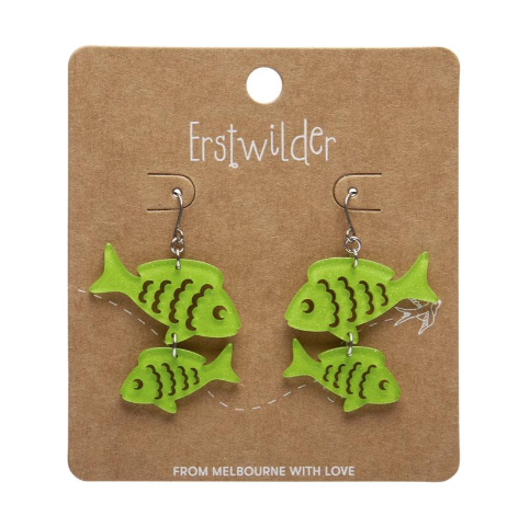 Erstwilder Great Barrier Reef Fish Friends Drop Earrings Green