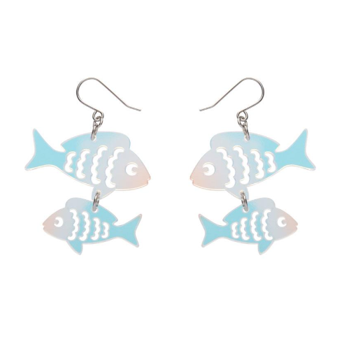Erstwilder Great Barrier Reef Fish Friends Drop Earrings Iridescent