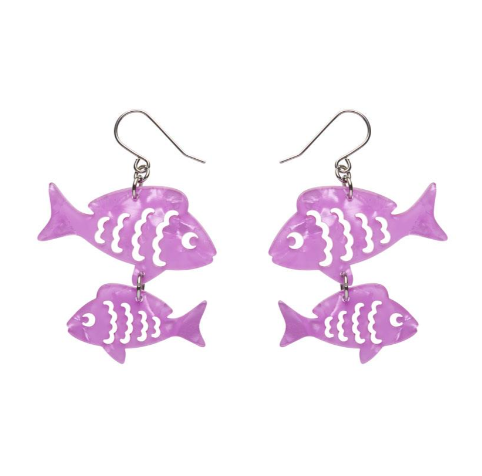 Erstwilder Great Barrier Reef Fish Friends Drop Earrings Pink