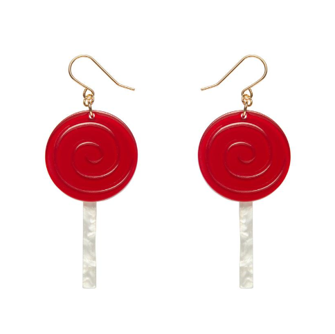 Erstwilder Lollypop Drop Earrings Red