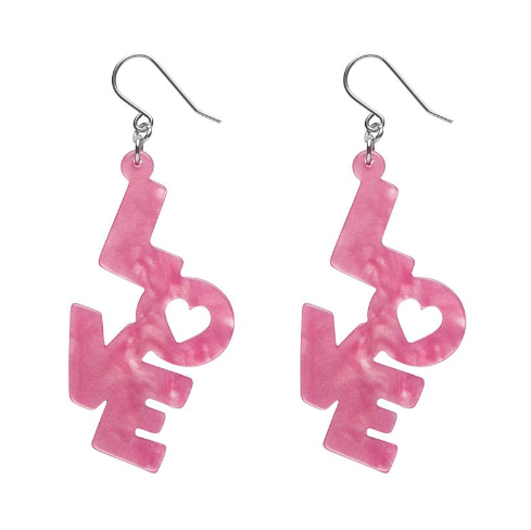 Erstwilder Valentine Love Ripple Drop Earrings Pink