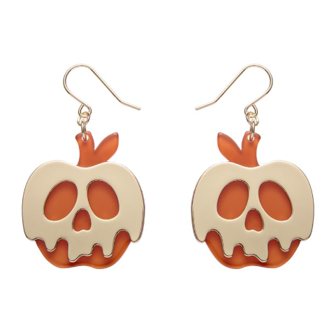 Erstwilder Megan Roy Haunted at Heart Poison Apple Drop Earrings Orange