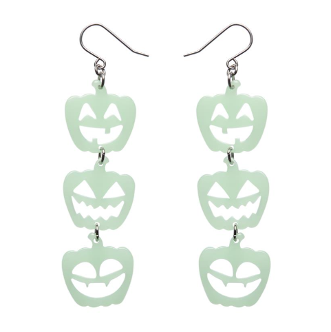 Erstwilder Megan Roy Haunted at Heart Halloween Pumpkins Drop Earrings Glow