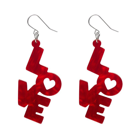Erstwilder Valentine Love Ripple Drop Earrings Red