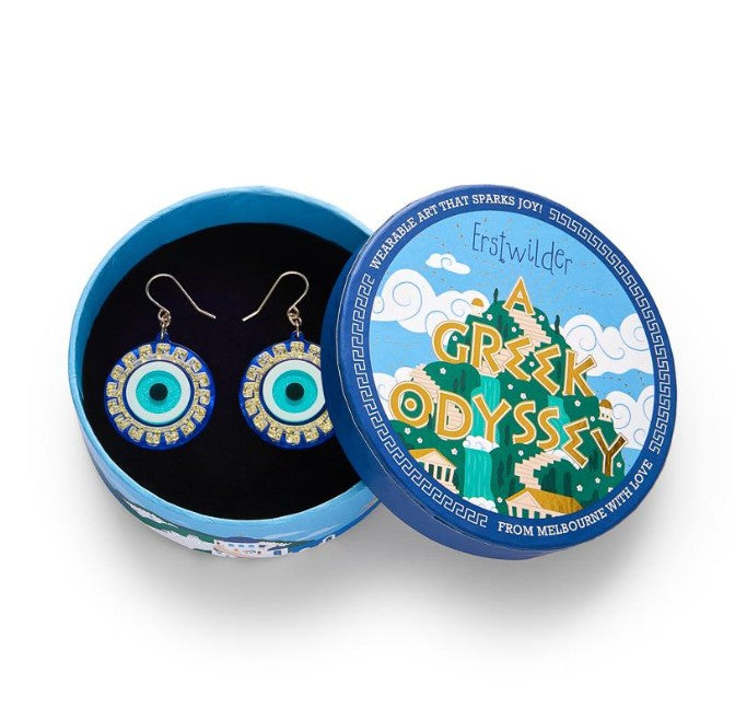 Erstwilder A Greek Odyssey Evil Eye Amulet Earrings