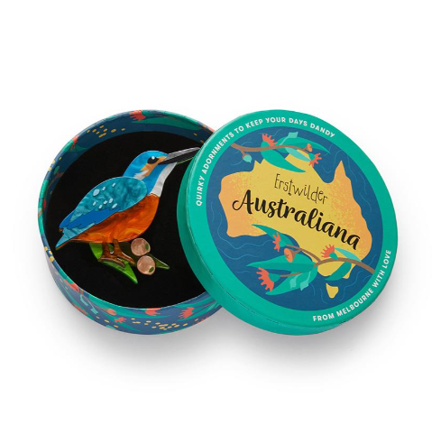 Erstwilder Australiana Flash the Kingfisher Brooch