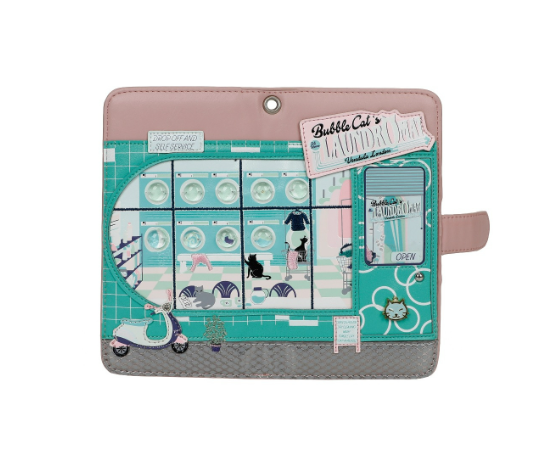 Vendula Bubble Cats Laundromat Universal Flip Phone Wallet