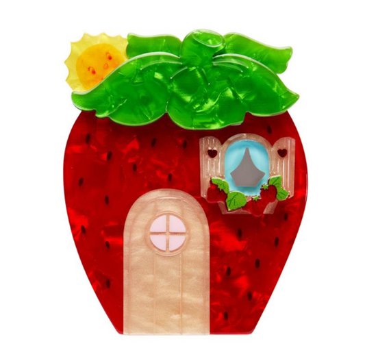 Erstwilder Strawberry Shortcake Berry Happy Home Brooch