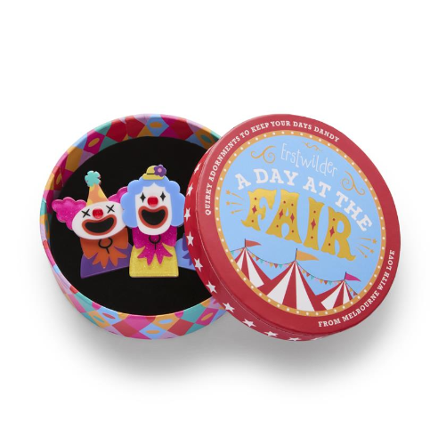 Erstwilder A Day at the Fair The Laughing Clowns Brooch