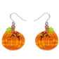 Erstwilder Terry Runyan Feline Spooky Midnight Magic Pumpkin Drop Earrings