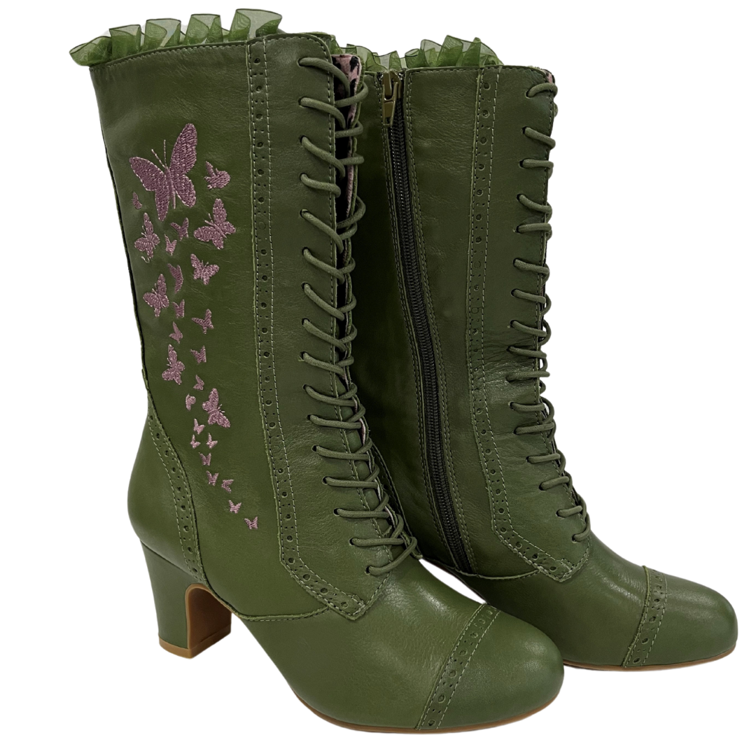 The Vibe is Farfalla Olive Green Boots
