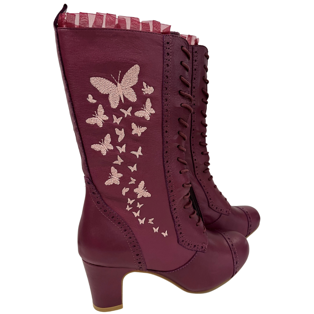 The Vibe is Farfalla Aubergine Boots