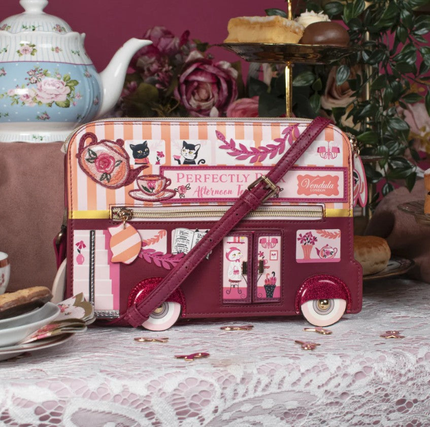 Vendula Perfectly Pink Afternoon Tea Bus Pouch Bag