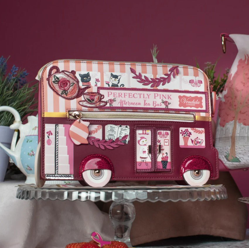 Vendula Perfectly Pink Afternoon Tea Bus Pouch Bag