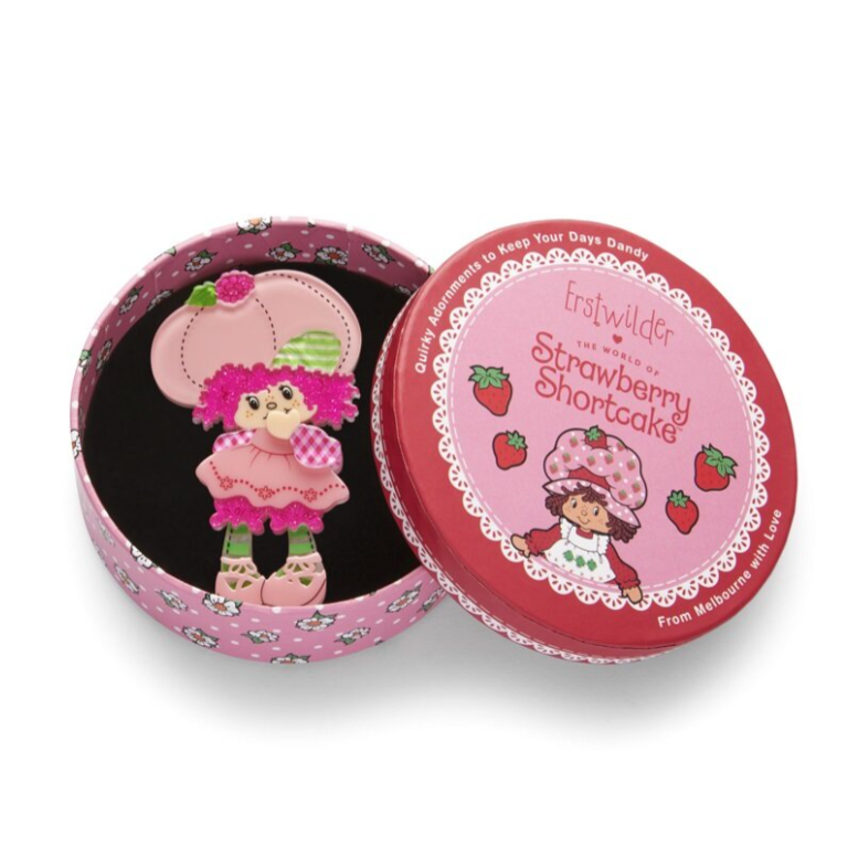 Erstwilder Strawberry Shortcake Raspberry Tart Brooch