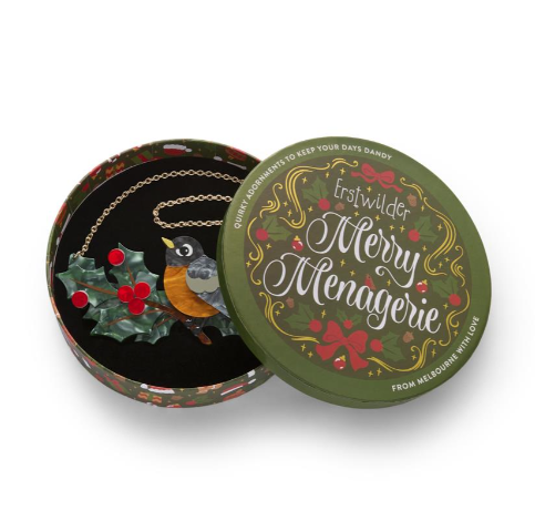 Erstwilder Merry Menagerie Ruby The Robin Necklace
