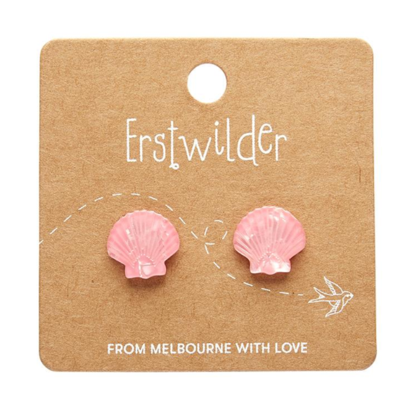 Erstwilder Pete Cromer Fairy Tales Sea Shell Stud Earrings Pale Pink