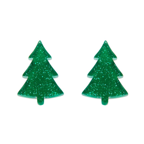 Erstwilder Merry Kitschmas Green Christmas Tree Stud Earrings