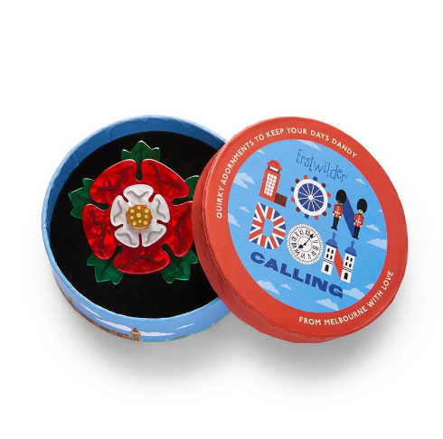 Erstwilder London Calling Tudor Rose Brooch