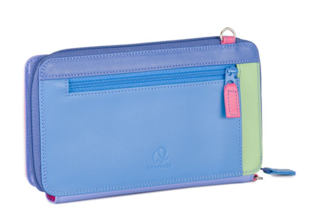 Mywalit Zip Round Multi Purse with Shoulder Strap Viola