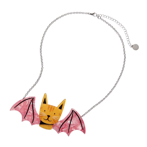 Erstwilder Megan Roy Haunted at Heart Winged Kitty Necklace